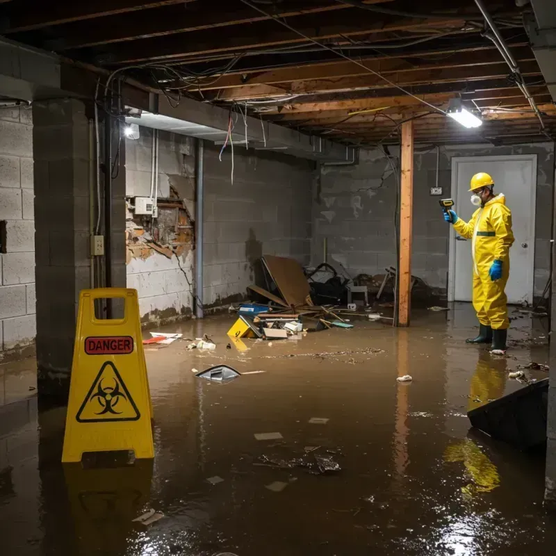 Flooded Basement Electrical Hazard in Hernando Beach, FL Property